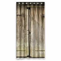 Vintage smeđa drvena vrata zaključana vodonepropusna poliesterska tkanina za tuširanje Veličina