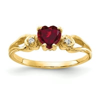 AMK karatni laboratorij za srce od žutog zlata stvorio je prsten od rubina i dijamanta