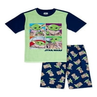 Pidžama Set majica kratkih rukava i kratkih hlača za dječake iz Ratova zvijezda, komad po komad, veličine 4-12
