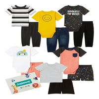 Ganimals Baby Boy kratki rukavi Mi & Match Outfit Kid poklon kutija, 12 komada, veličine 0 3- mjeseci