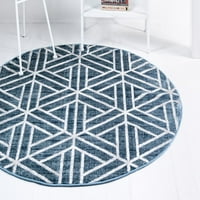 Jedinstveni tkalački stan s motivom Matri rešetkasti tepih od bjelokosti 5 ' Okrugli Geometrijski uzorak savršen