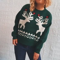 Božićna majica s kapuljačom, jesenski Božićni puloveri s printom, košulje dugih rukava, ležerni džemperi s okruglim