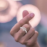 Ženski zaručnički prsten s dijamantom srce do srca Kreativni nakit 11