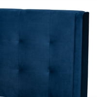 Baxton Studio Gothard Modern i suvremena mornarsko plava baršunasta tkanina tapecirana i tamno smeđa završena